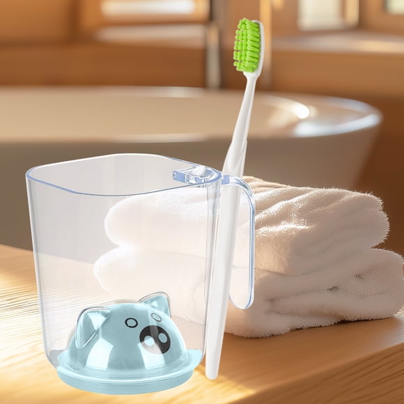 Birdeem Tasse de Voyage avec Poignée, Tasse de Rince-Bouche Tasse de Brossage pour la Maison Tasse de Lavage Pratique Tasse Tasse de Brossage pour Couple Tasse de Dentifrice de Voyage, Tasse de Voyage en Verre