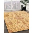thumbnail image 2 of Ahgly Company Indoor Round Abstract Chrome Gold Yellow Oriental Area Rugs, 6' Round, 2 of 6