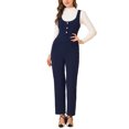 thumbnail image 1 of Unique Bargains Women's Casual Wide Leg Rompers Pockets Knit Overalls Jumpsuit, 1 of 6