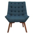 thumbnail image 4 of Chaise Capitonnée Shelly en Tissu Bleu Azur avec Pattes Café K/D, 4 of 8