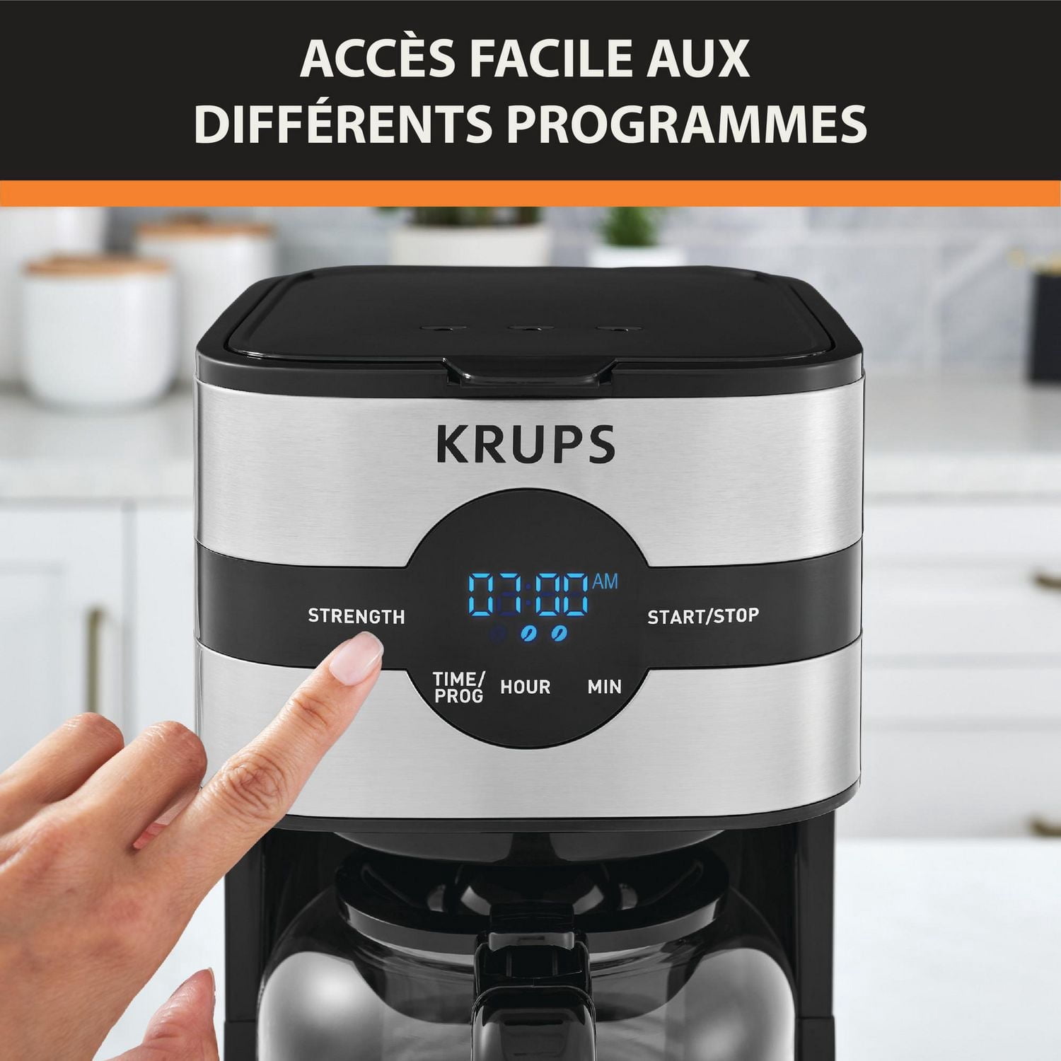 KRUPS Simply Brew Digital Screen Electric Coffee Maker, 10-Cup