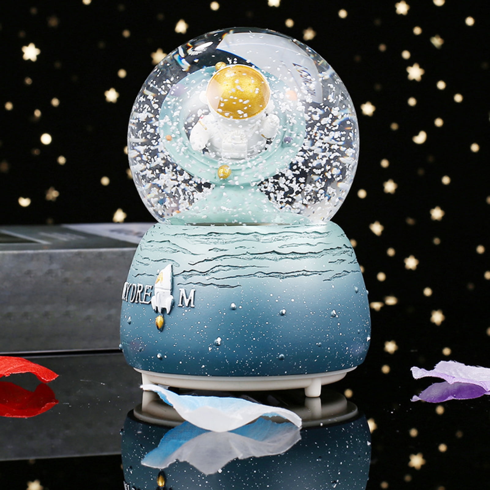 Rhinestone Snow Globe Delicate Adorable Eye-catching Resin Music