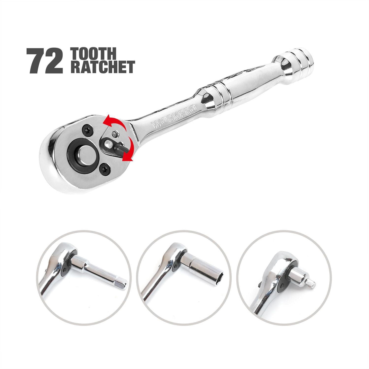 Ensemble d’outils WorkPro Mechanics - 121 pièces, ensemble de clés à cliquet à douille, boîte à outils