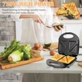 thumbnail image 3 of EIGTHTAIL Sandwich Maker Non Stick Sandwich Panini Maker 750W Electric Sandwich Maker Grill Portable Sandwich Press 4 Slices Breakfast Sandwich Maker for Cooking Breakfast Kitchen, 3 of 10