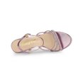 thumbnail image 4 of BLISSFUL STEP Women's Shoes Rhinestone Ankle Strap Kitten Heel Open Toe PU Buckle Sandals  Pink 6, 4 of 7