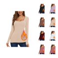thumbnail image 1 of Womens Long Sleeve Tops 2026 Fall Winter Basic Square Neck Fitted Breathable Undershirt T Shirt, 1 of 7
