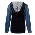 thumbnail image 5 of Pompotops Mode Femme T-Shirt à Manches Longues Col en V Automne Imprimé Blouse à Capuche, 5 of 5