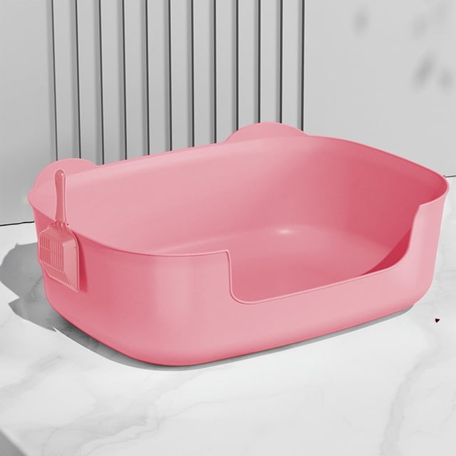 Gqqkzmb Large Cat Litter Box Low Entry Litter Box for Senior Cats, Pet ...