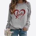 thumbnail image 1 of Meichang Hauts à Manches Longues pour Femmes Printemps Valentines Day Shirts Mignons Imprimé Cœur Col Rond T-Shirts de Printemps, 1 of 3