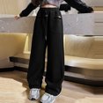 thumbnail image 2 of MIASHUI Girls Sweatpants Boys Drawstring Elastic Active Joggers Straight Leg Trousers,Black,11-12 Years, 2 of 6
