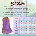 thumbnail image 3 of Kcodviy Dress for Women Floral Midi Dress for Women O Neck Ruffle Hem Button Front Dress Spaghetti Strap Sleeveless Short Comfy Dresses Dress Beach Dress, 3 of 5