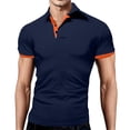 thumbnail image 1 of BOBOGOJP Polos en Tricot pour Hommes à Manches Courtes Polo Classique Core (Bleu,8TG), 1 of 4