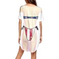 thumbnail image 4 of Jusqu'à 65 % de Rabais! Robes d'Été Mode pour Femmes 2024 Grande Taille Chemise de Bikini par-Dessus Manches Courtes Mignonne Imprimé de Bikini par-Dessus Robe T-Shirt Ample à Porter, 4 of 4