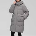 thumbnail image 1 of LOVZFMLL Vestes pour Femmes Hiver Décontracté Ample Mode Poche Couleur Manteau Long Réversible à Fermeture Éclair, 1 of 6
