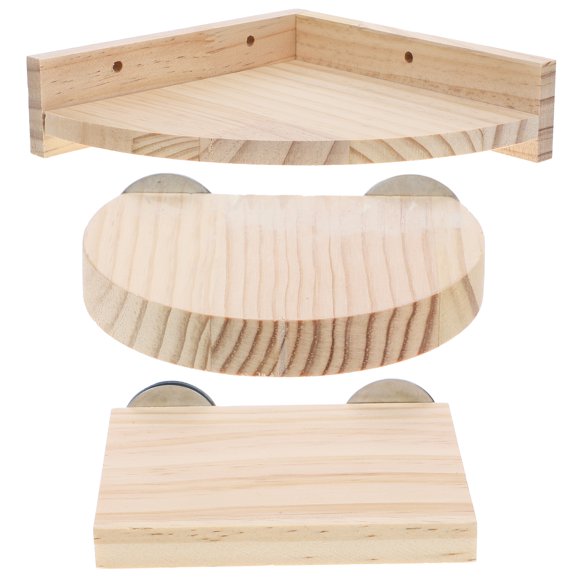 3Pcs Platform for Hamster Wooden Multi Color for Pet Owners 7.1x3.2x0.5in