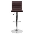 thumbnail image 5 of Bowery Hill Adjustable Faux Leather Striped Bar Stool in Brown, 5 of 5