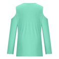 thumbnail image 5 of Yuyuzo Womens Tunic Tops Cold Shoulder Long Sleeve Shirts Loose Solid Color Lightweight Tee Tops, 5 of 5