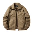 thumbnail image 1 of RXIRUCGD Veste de Travail à Manches Longues Multi-Poches Zippée pour Hommes, Khaki, Taille : 4TG, 1 of 7