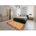 thumbnail image 4 of Ahgly Company Tapis d'Intérieur Ronds Abstraits Orange Rouge Abstraits pour Aire, 7 Pieds Rond, 4 of 6