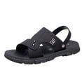 thumbnail image 1 of Black Men'S Slide Sandals Integrated Design Breathable Anti-Slip Soft Thick Sole Lightweight Footwear For Beach Outdoor Daily Spring Summer Wear Size 44, 1 of 9