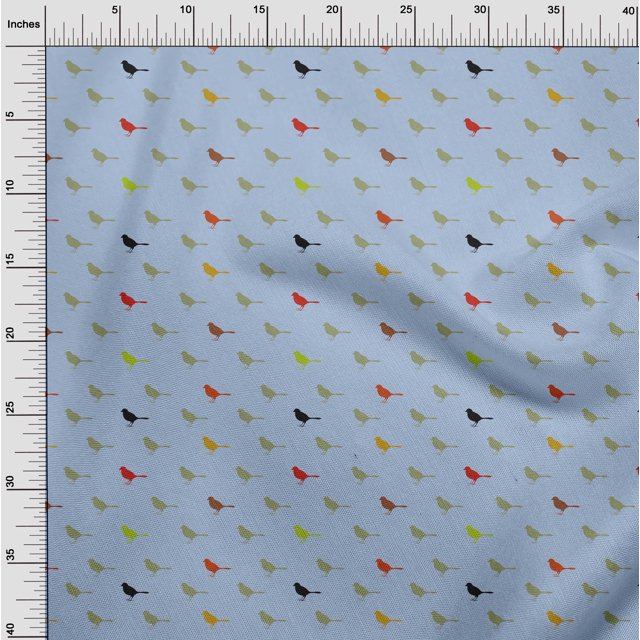 oneOone Viscose Chiffon Fabric Artistic Bird Decor Fabric Printed BTY 42 Inch Wide