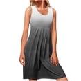 thumbnail image 1 of RKSTN Robes d'Été pour Femmes 2023 Mode Couleur Dégradée Sans Manches Longueur Genou Jupes Col Rond Imprimé Robe Décontractée Ample, 1 of 5