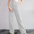 thumbnail image 2 of Chbgutlmr Pantalon Cargo pour Femmes Taille Élastique Jambe Droite Extérieur Ample Décontracté Pantalon de Randonnée Automne, 2 of 6