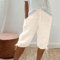 thumbnail image 2 of Timegard Womens Shorts Elastic High Waist Bottom Drawstring Shorts Summer Casual Solid Color Shorts, 2 of 7
