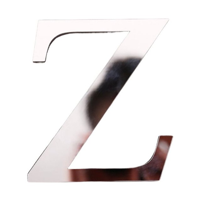 2Pcs Letter Ornament Waterproof Removable Silver-plated 3D Mirror Surface Acrylic Decal for Wedding