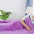 thumbnail image 4 of PiccoCasa 1 Pcs Home Warm Soft Microplush Fleece Solid Throw Blanket Light Purple 78" x 90", 4 of 10