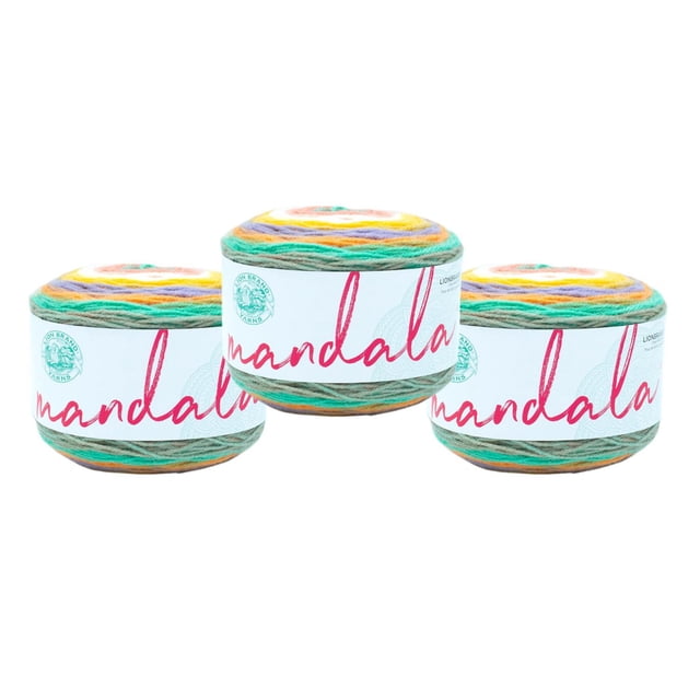Lion Brand Yarn Mandala Multicolor Light DK Acrylic 3 Pack Yarn