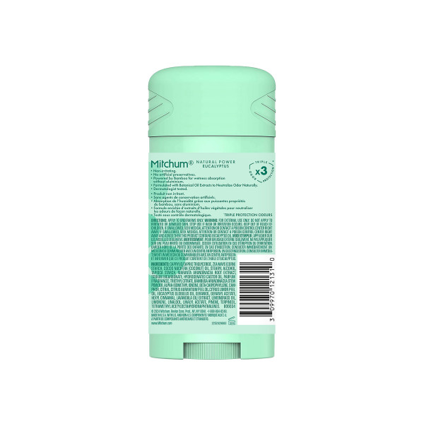 Mitchum Natural Power Deodorant for Women, Eucalyptus 2.7 oz