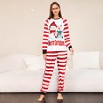 thumbnail image 1 of TIMIFIS Ensemble de Pyjamas de Noël pour Femmes Ensemble de Noël des Fêtes Col Rond Haut à Manches Longues et Pantalon Long à Rayures Rouges Tenue d'Intérieur Ensemble de Pyjamas de Noël Assortis pour la Famille, 1 of 5