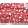 thumbnail image 2 of Soimoi Rayon Fabric Bird & Cat Animal Fabric Prints by Yard 56 Inch Wide, 2 of 3