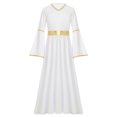 thumbnail image 4 of Haitryli Robe de Déguisement Ange pour Filles Enfants Fête d'Halloween Cosplay Fête Robe de Princesse Performance sur Scène Blanc 8, 4 of 7