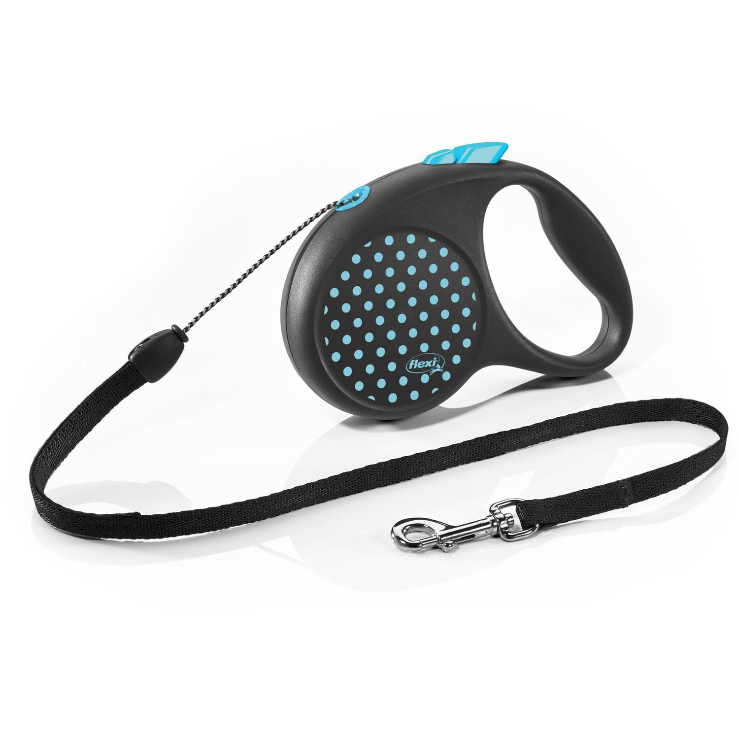 Flexi FUN Dots Small Retractable Dog Leash, Blue, 5m/16ft