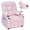 Pink, variant on Costway Kids Youth Recliner Chair PU Leather w/Cup Holders & Side Pockets Brown