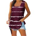 thumbnail image 4 of Birdeem Mode Femme Imprimé Col Carré Confortable T-Shirt Ample Sans Manches Blouse Décontractée Hauts, 4 of 5