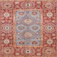 thumbnail image 1 of Ahgly Company Tapis d'Intérieur Carrés Abstraits Rouges Orientaux, 8 Pieds Carré, 1 of 6