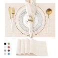 thumbnail image 1 of SUTENGDA Sets de Table Tissés Croisés pour Table à Manger en Vinyle PVC Ensemble de 4 12x18 Pouces Jaune, 1 of 7
