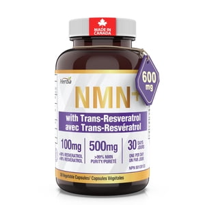 Herba NMN Supplement with Resveratrol 600mg - 30 Capsules | Made in Canada