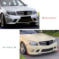 thumbnail image 3 of 3Pcs Front Bumper Lip Spoiler Splitter Sporty Look Front Lip Spoiler Splitter Protector for C Class W204 Pre Facelift C63 AMG 2007 to 2010 Car Modification Tools, 3 of 7
