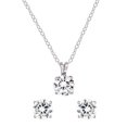 thumbnail image 1 of QUINTESSENTIAL STERLING SILVER  6MM RD.STUD EARRING W/ MATCHING PEND. ON 18" CHAIN, 1 of 1