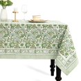 thumbnail image 1 of CPC Tablecloth 100% Cotton 60x90 Inch Indian Block Print Rectangle Table Cover, Washable Table Cloth for Weddings, Spring/Summer, Barbeque - Agate Green, 1 of 9