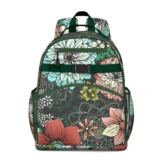Sac à Dos Étudiant Motif Floral Rustique Ferme Bretelles Réglables et Sangle de Poitrine Résistant à l'Eau Durable pour l'École