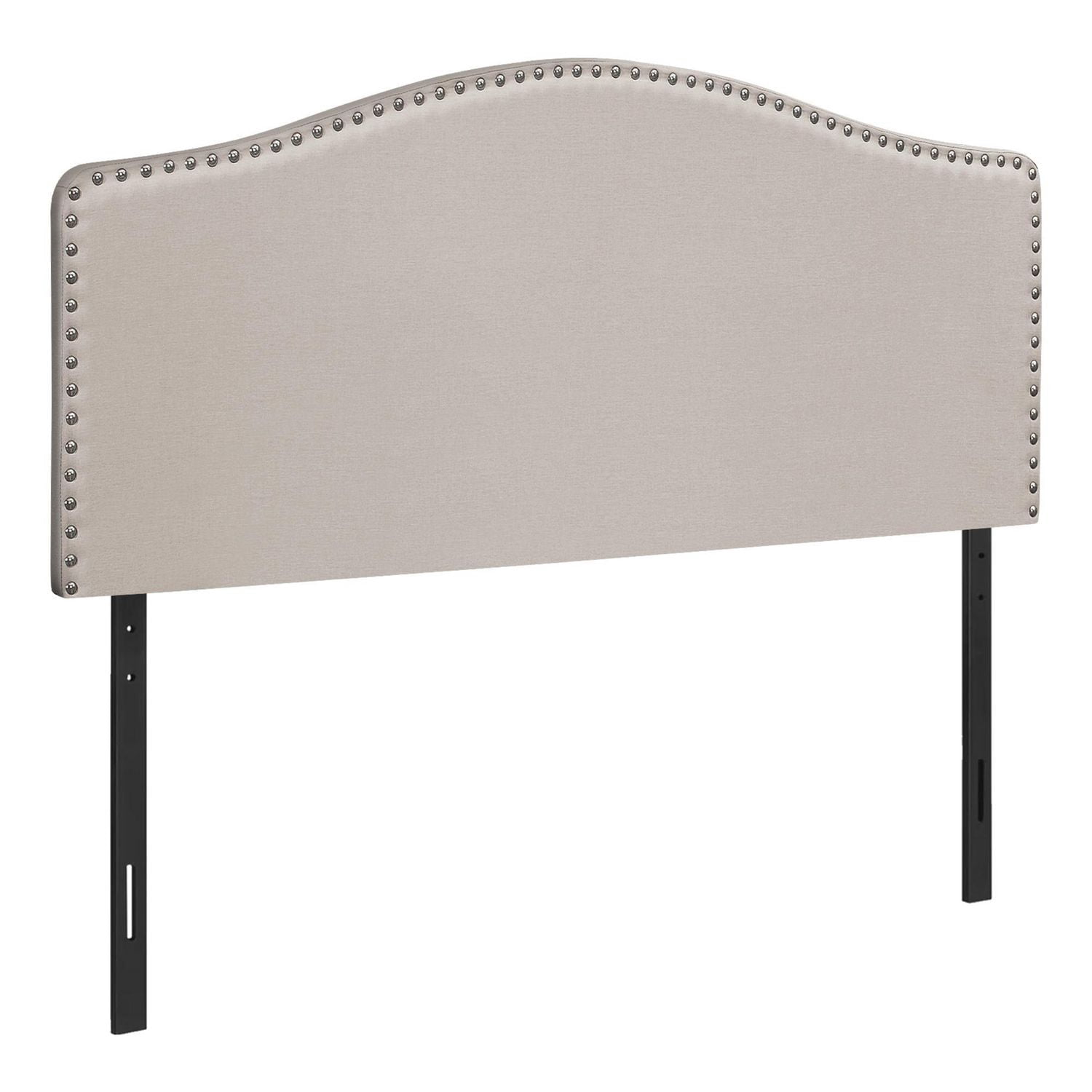 Monarch Specialties Bed, Headboard Only, Queen Size, Bedroom, Upholstered, Linen Look, Beige, Transitional