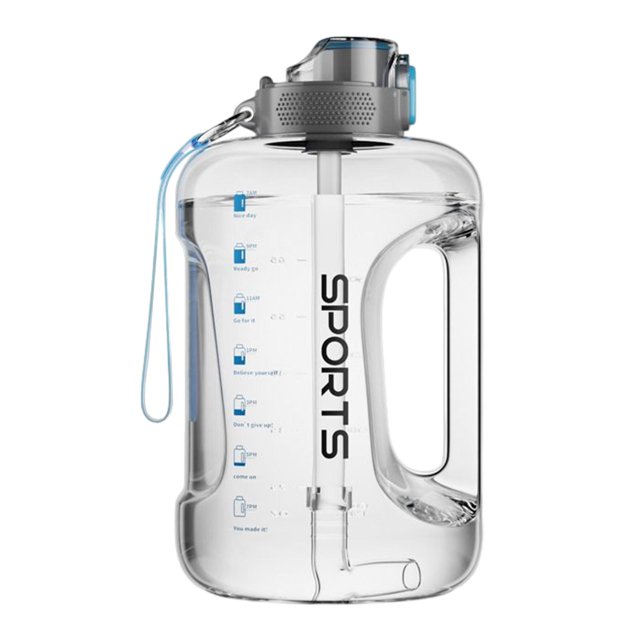 jinwen Drinking Cup Water Bottle with straws Large Capacity Lockable Lid Reusable Water clear 2500ml