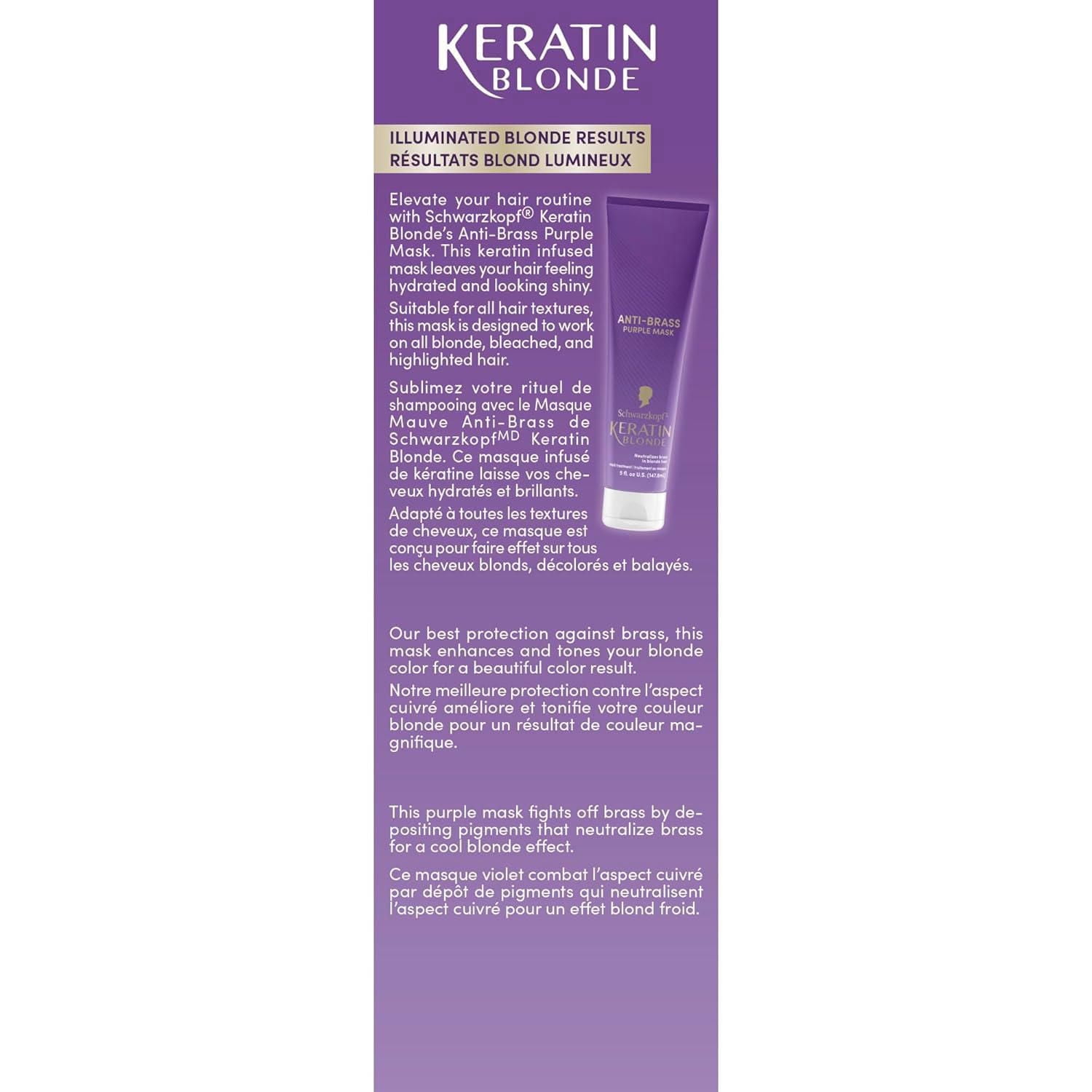 Schwarzkopf Keratin Blonde Anti Brass Purple Mask, 1 Application