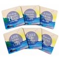 thumbnail image 1 of Inkdotpot Set of 6 Drink Coasters DecorativeNon,SlipCork Base4-inch Square PrintedCoastersEasy Clean- Lake Quote, 1 of 8