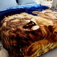 thumbnail image 4 of Couverture en Vison Coréen, 2 Plis Imprimée Douce et Chaude pour Automne, Hiver - King, Lion, 4 of 4